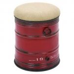 18 Inch Red Metal Stool