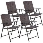 Set of 4 Rattan Folding Chair