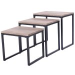 3 pcs Stacking Nesting Coffee End Tables