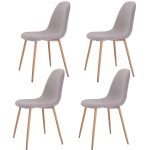 Set of 4 Gray Accent Dining Chairs