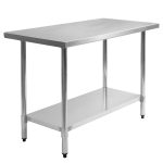 30″ x 48″ Stainless Steel Commercial Kitchen Food Prep Table