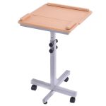 Adjustable Wooden Laptop Table With Work Top And Wheels