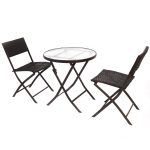 3 pcs Bistro Folding Table Chair Set
