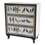 3 Drawer Bird on a Wire Painted Chest