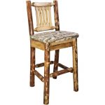 30 Inch Barstool with Back Wildlife Pattern – Glacier Country