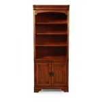 32 Inch Rustic Oak Bookcase with Doors – Centennial Collection