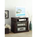 32 Inch Swivel Top Cherry Brown TV Stand