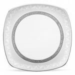 Noritake Crestwood Platinum Square Plate-Medium, 8 3/4″