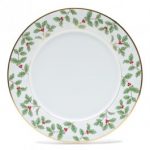 Noritake Holly and Berry Gold Dinner Plate, 10 1/2″