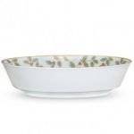 Noritake Holly and Berry Gold Bowl-Oval Vegetable, 24 oz.