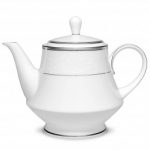 Noritake Regina Platinum Teapot, 38 oz.