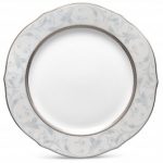 Noritake Regina Platinum Accent/Luncheon Plate-Scalloped, 9″
