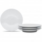 Noritake WoW Swirl (White on White) Appetizer Plates-Set of 4, 6 1/2″