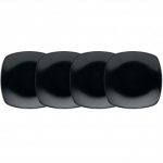 Noritake BoB Dune (Black on Black) Square Appetizer Plate Set of 4, 6 1/2″