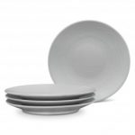 Noritake GoG Swirl (Grey on Grey) Appetizer Plates-Set of 4, 6 1/2″