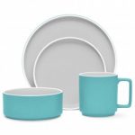 Noritake ColorTrio Turquoise 4-Piece Place Setting, Stax