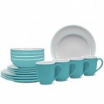 Noritake ColorTrio Turquoise 16-Piece Coupe Set