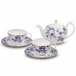 Noritake Blue Sorrentino Tea for Two Set (Tea Pot 19 oz, 2 cups, 2 saucers)