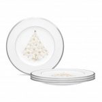 Noritake Palace Christmas Platinum Holiday Accent Plate, Set of 4, 8 1/2″