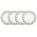 Noritake Rochelle Platinum Accent/Luncheon Plates-Holiday, Set of 4, 9″