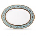 Noritake Georgian Turquoise Platter-Oval, 14″