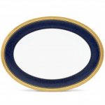 Noritake Odessa Cobalt Gold 12″ Oval Platter