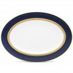 Noritake Odessa Cobalt Gold 14″ Oval Platter