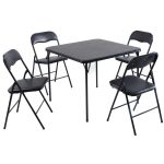 5 Pieces Black Folding Dining and Gaming Set