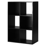 6-Grid Organizer Black Storage Shelf