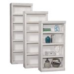 60 Inch Contemporary White Fir Bookcase