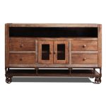 62 Inch Industrial Rustic Brown TV Stand