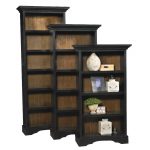 62 Inch Transitional Black Bookcase