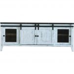 68 Inch Modern Distressed White TV Stand