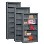 72 Inch Contemporary Gray Bookcase