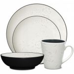 Noritake Colorwave Graphite 4-Piece Bloom Coupe Place Setting