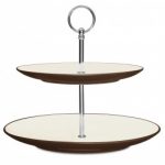 Noritake Colorwave Chocolate Two Tiered Hostess Tray