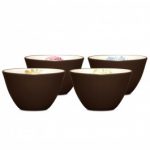 Noritake Colorwave Chocolate Bowls-Floral Mini, Set of 4, 4″