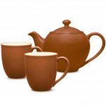 Noritake Colorwave Terra Cotta Tea for Two (This set contains 1 Small Teapot, 24, oz. and 2 Mugs)