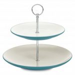 Noritake Colorwave Turquoise Two Tiered Hostess Tray