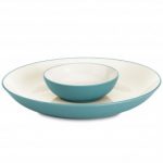 Noritake Colorwave Turquoise Chip and Dip, 14 3/4″