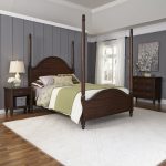 Aged Bourbon Queen Poster Bed, Nightstand, Chest – Country Comfort