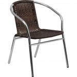 Aluminum and Dark Brown Rattan Stack Chair