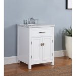Artic White Vanity with Gray and White Stone Marble Top – Solana