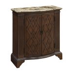 Barrister Warm Brown 2 Door Cabinet with Marble Top