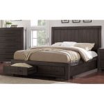 Basalt Gray Casual Classic King Storage Bed with Storage- Heath