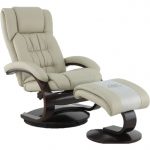 Beige Breathable Air Leather Recliner with Ottoman