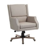 Beige Linen Office Chair