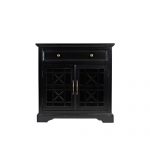 Black 2 Door and 1 Drawer Accent Chest