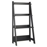 Black 4-Shelf Ladder Bookcase – Alamosa