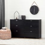Black 6 Drawer Double Dresser – Reevo